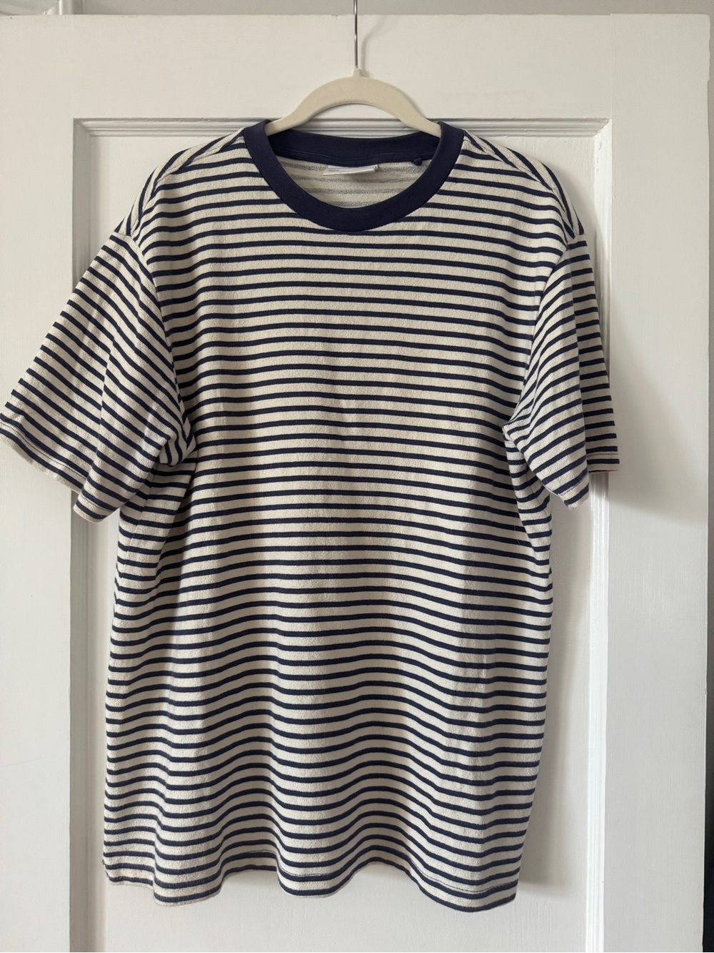 Mango Navy and Cream Striped Short-Sleeve Crewneck Tee